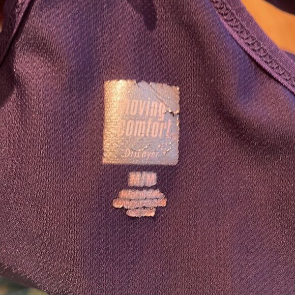 Moving Comfort grape zipper front racerback sports bra. Medium. - Picture 5 of 6